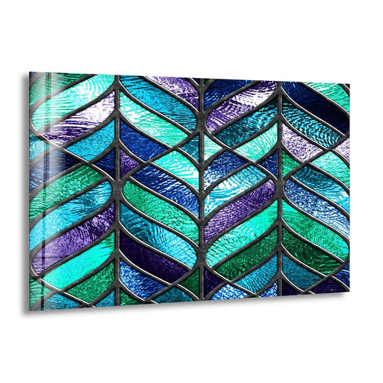 Blue and Green Abstract Glass Wall Art - MyPhotoStation