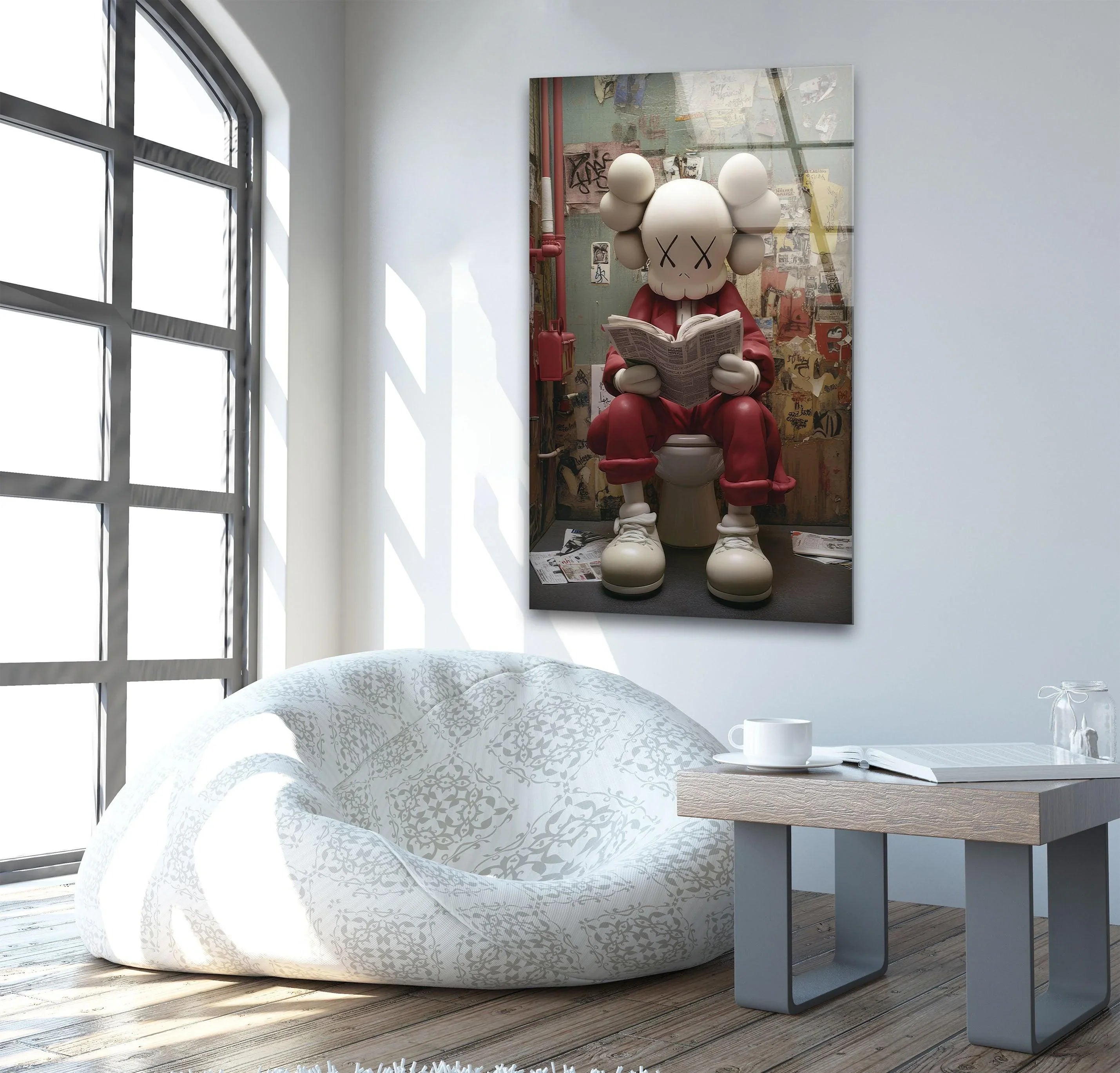 Kaws Reading Wall Art – Iconic Bathroom Decor – MyPhotoStation