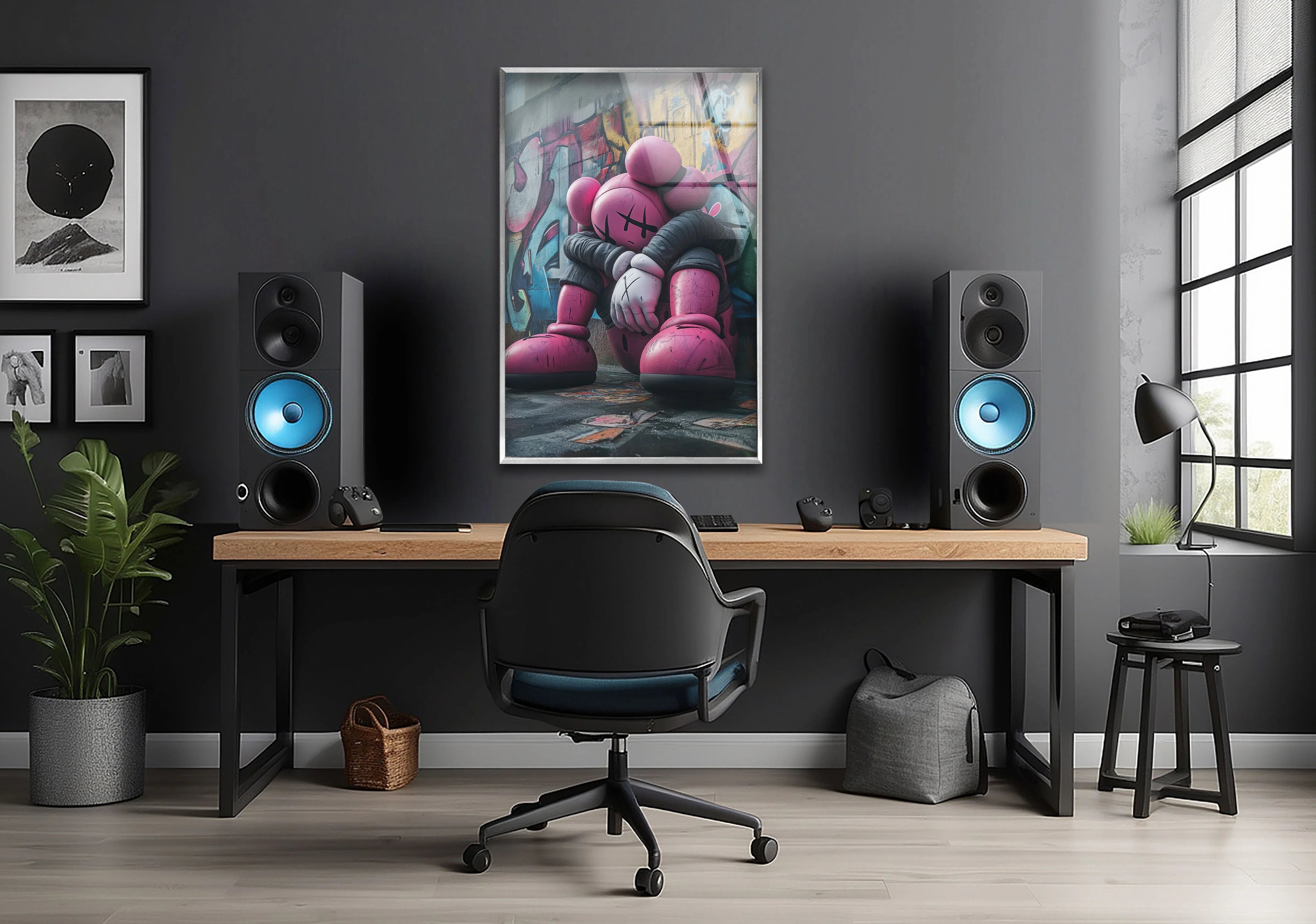 Sad Purple Kaws Wall Art – Urban Emotion Decor – MyPhotoStation