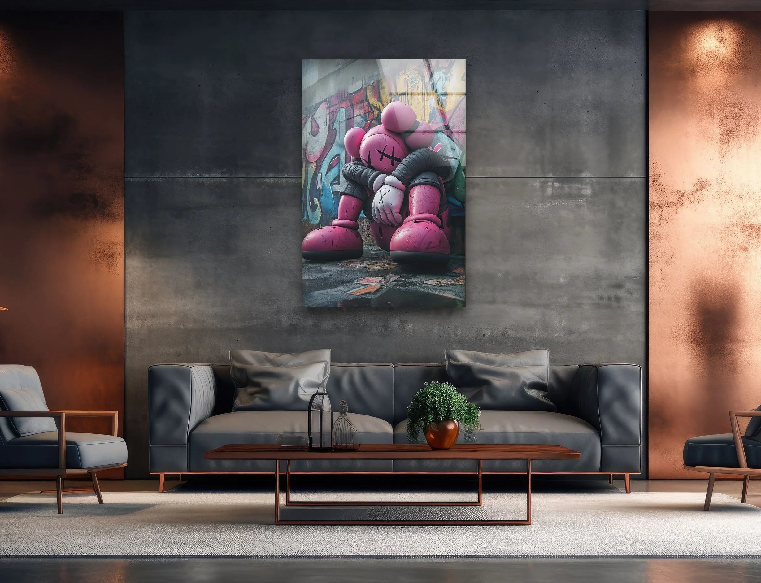 Sad Purple Kaws Wall Art – Urban Emotion Decor – MyPhotoStation