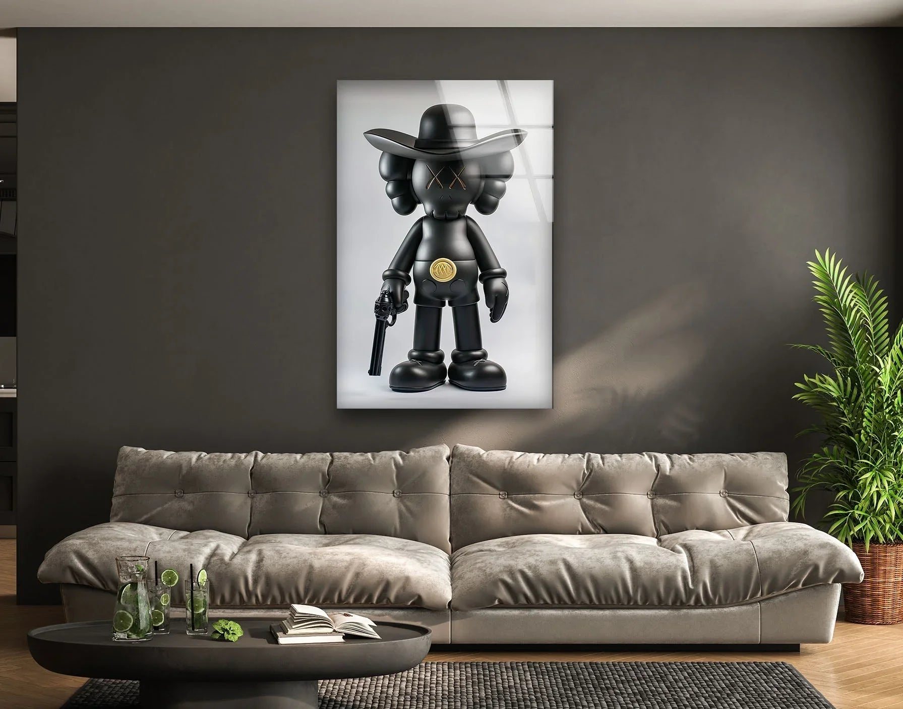 Kaws with Gun Wall Decor – Bold Popular Artwork – MyPhotoStation