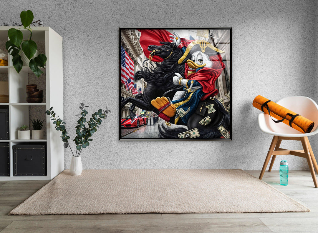 Knight Duck Glass Wall Art glass art painting, glass art for the Wall
