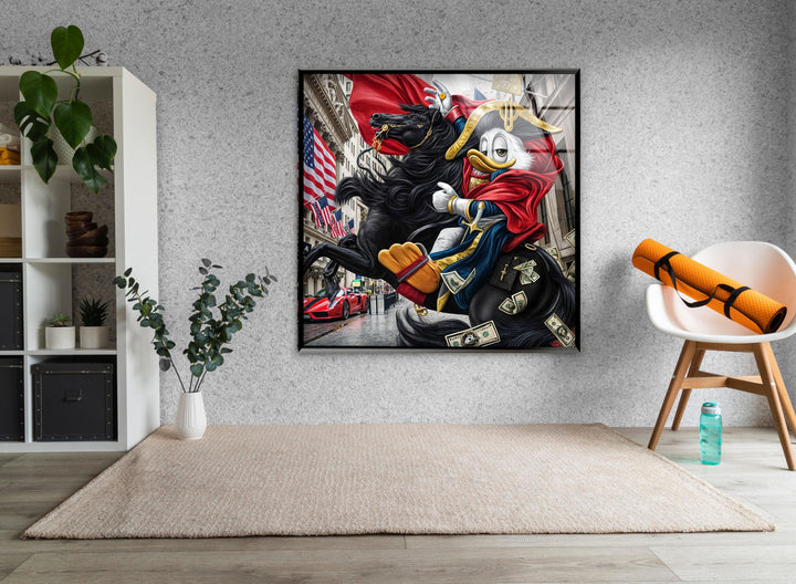 Knight Duck Glass Wall Art glass art painting, glass art for the Wall
