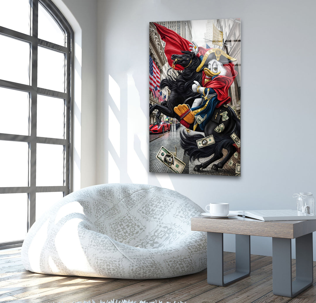 Knight Duck Glass Wall Art custom glass pictures, glass art prints
