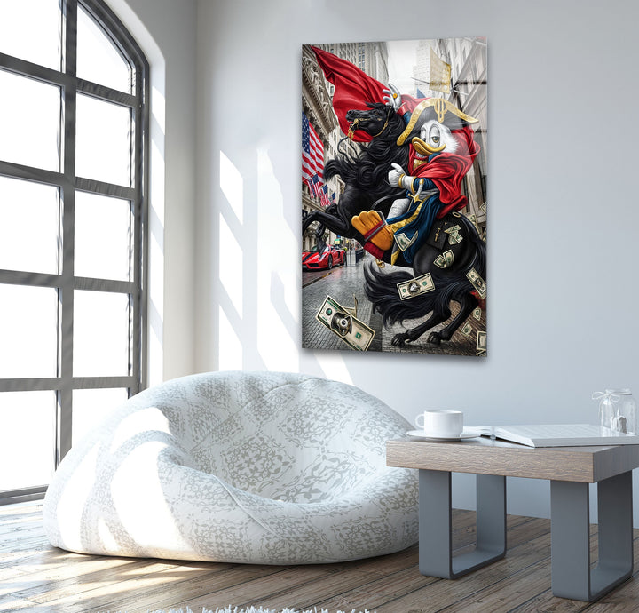 Knight Duck Glass Wall Art custom glass pictures, glass art prints
