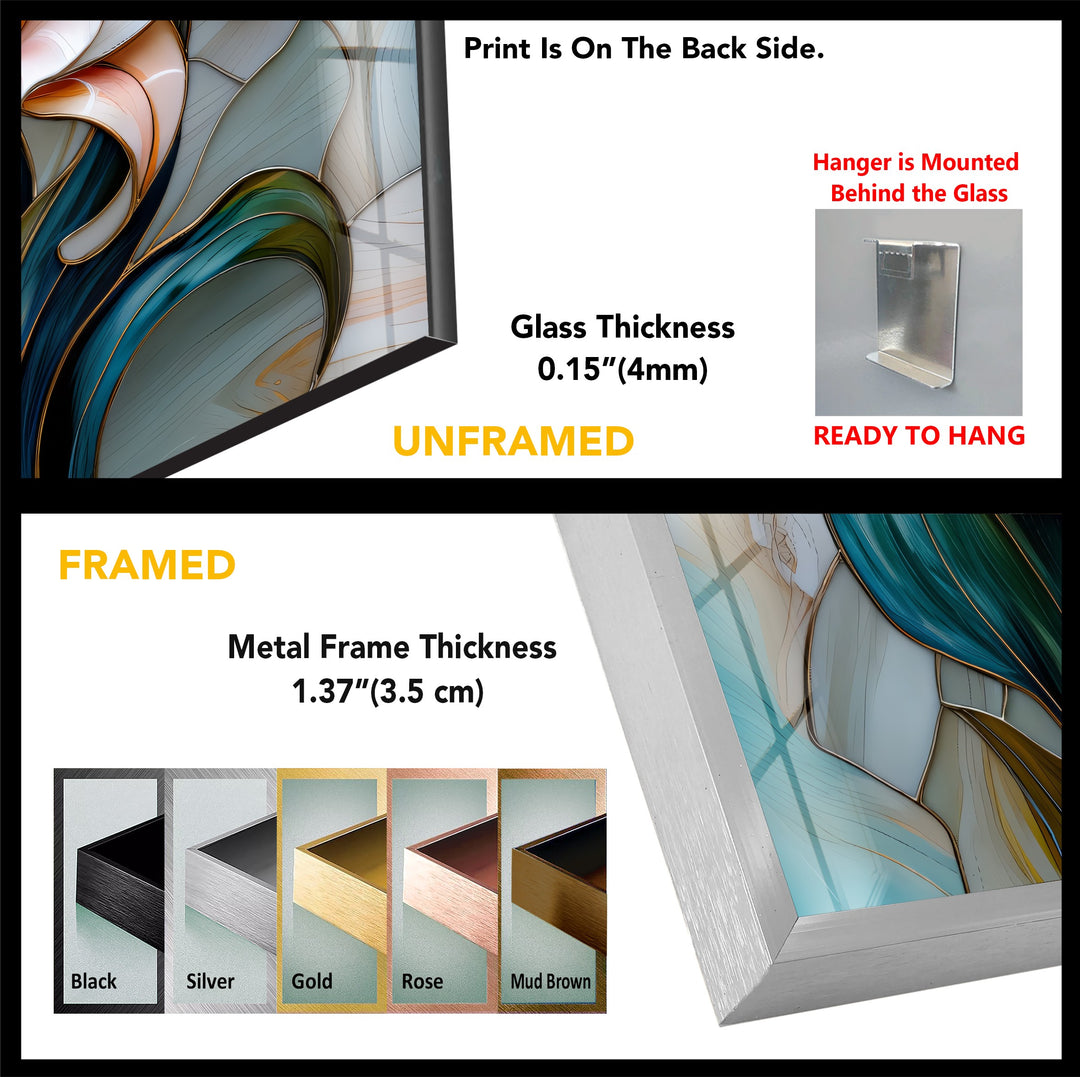 Opaline Grace – Elegant Floral Glass Wall Art