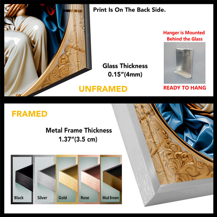 Holy Family in Gold – Christian Glass Wall Art