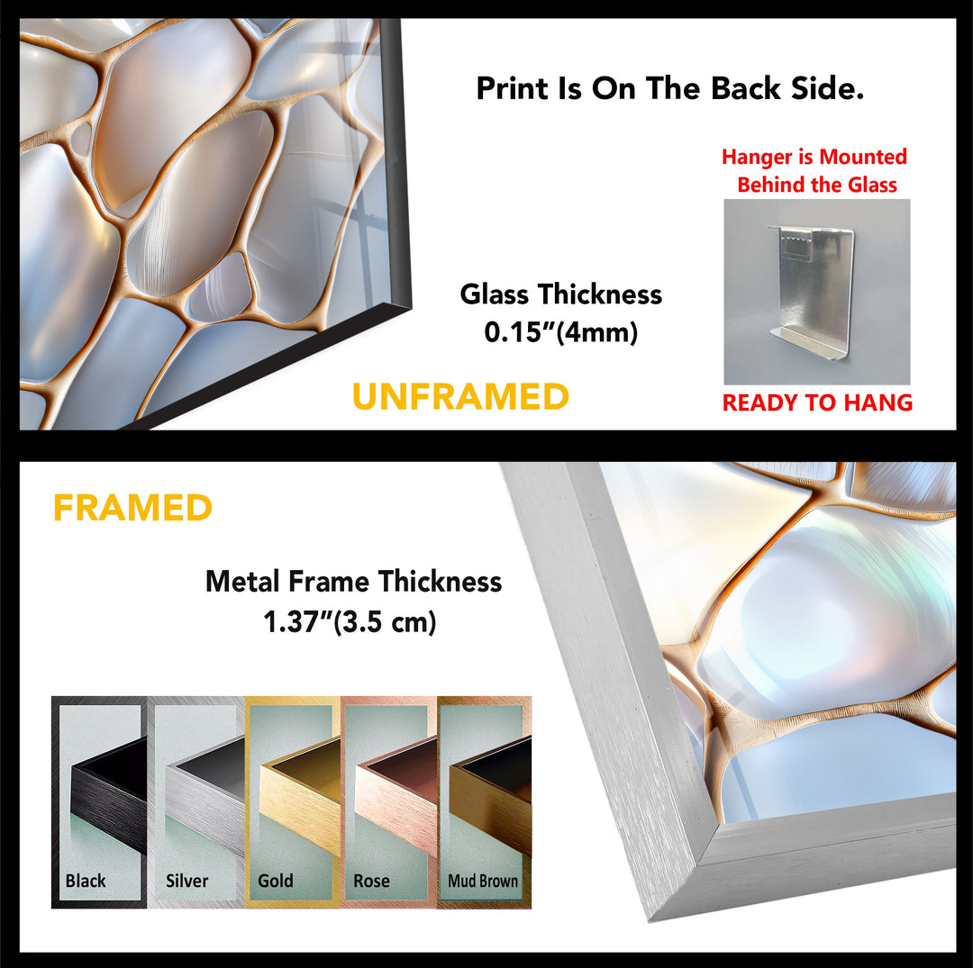 Luminous Stonescape – Iridescent Pebble Glass Wall Art