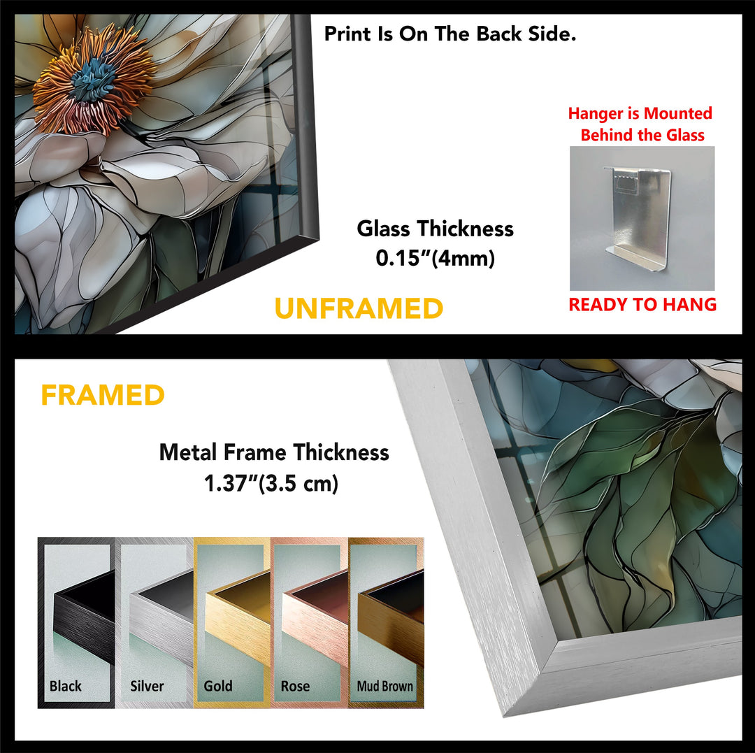 Whispers of Bloom – Floral Glass Wall Art