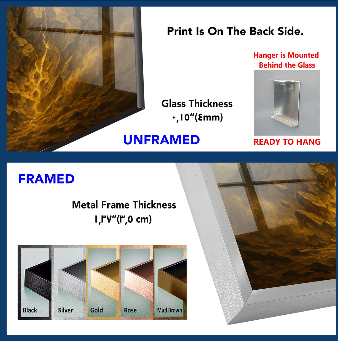 Divine Revelation – Holy Quran Light on the Mountain Glass Wall Art