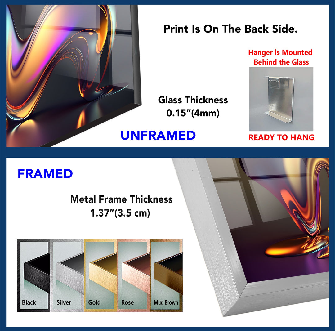 Radiant Melt Form – Iridescent Liquid Sculpture Glass Wall Art