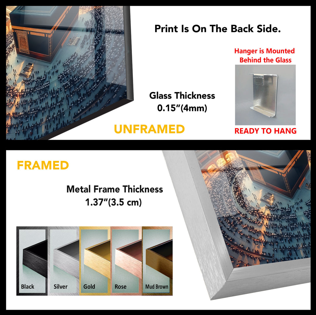 Divine Light – Kaaba Mecca Islamic Glass Wall Art