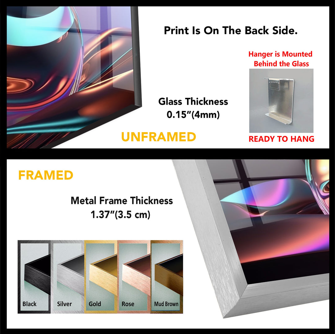 Spectrum Orb Reflection – Iridescent Sphere Glass Wall Art