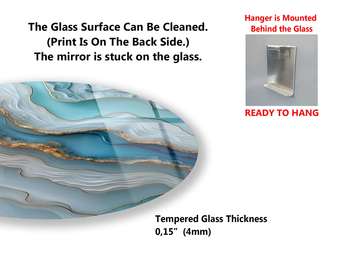 Crystal Flow Round Glass Wall Art Set – Abstract Agate-Inspired Design