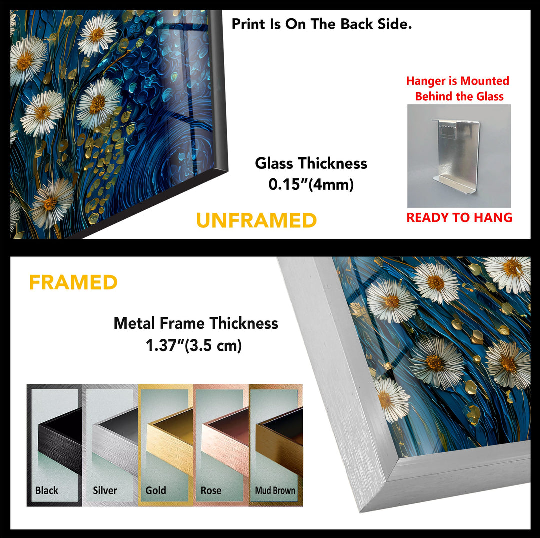 Starry Blossoms – Glass Wall Art