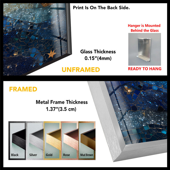 Celestial Mosaic – Starry Night Sky Glass Wall Art