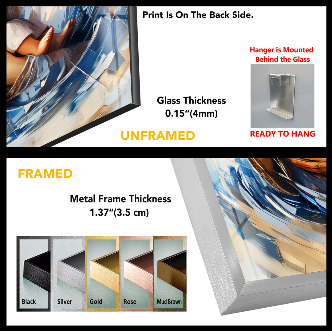 Divine Embrace – Virgin Mary and Child Jesus Glass Wall Art