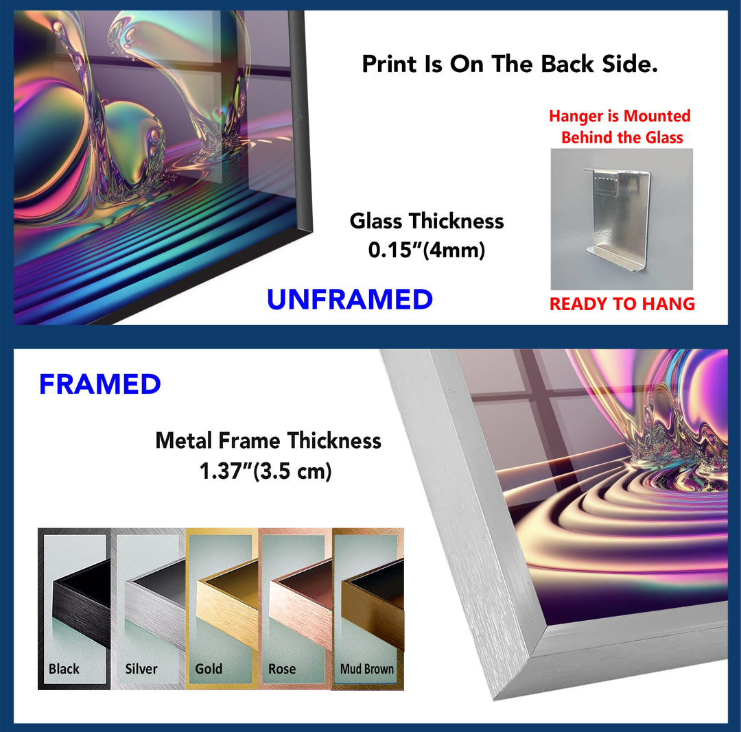 Forma ondulata LuminaFlux – Sfera liquida cromatica Quadri da Parete in Vetro