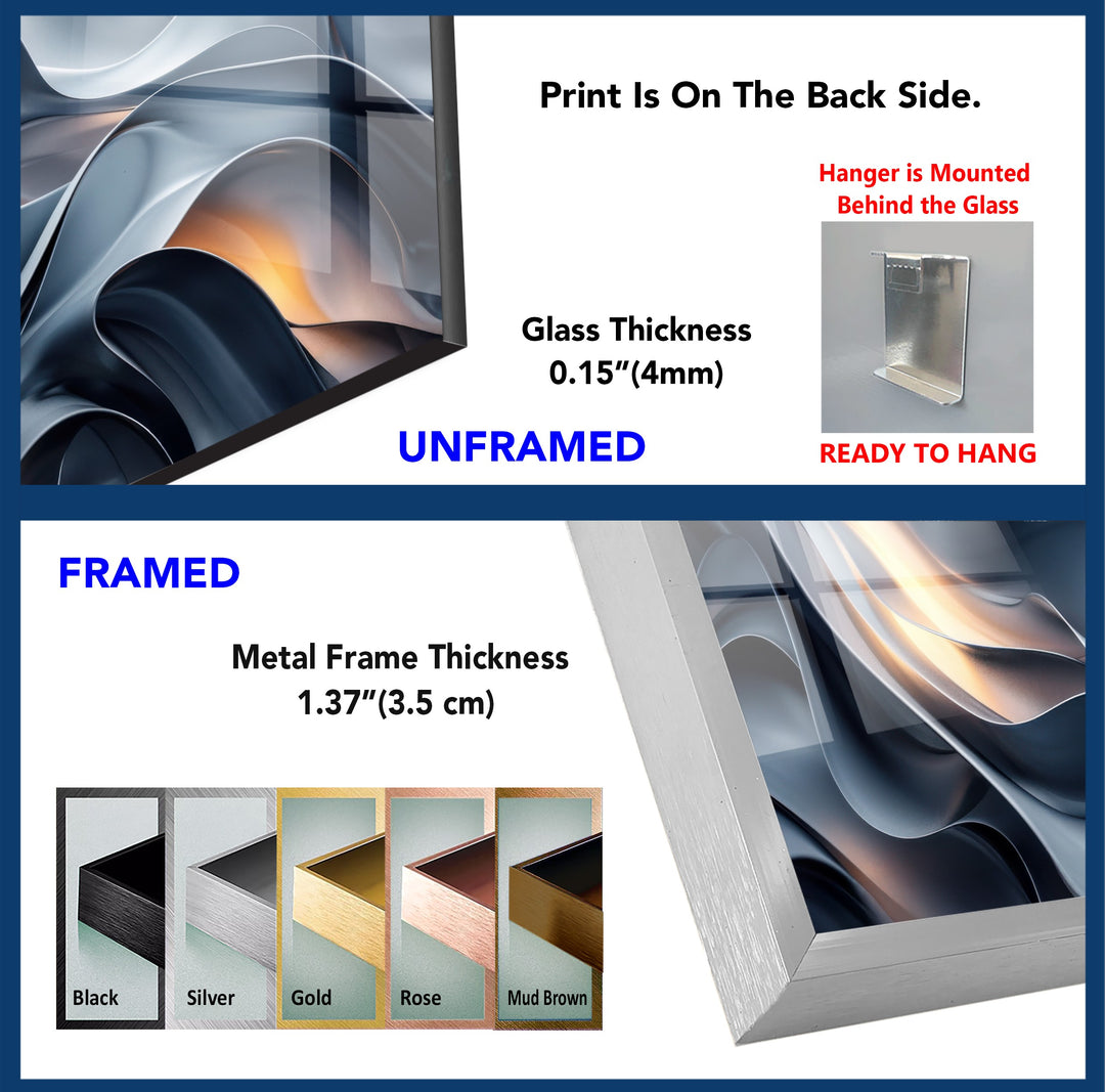 موجات إمبر من إيروفلوينت - تدفق معدني منحوت اللوحات الزجاجية الجدارية