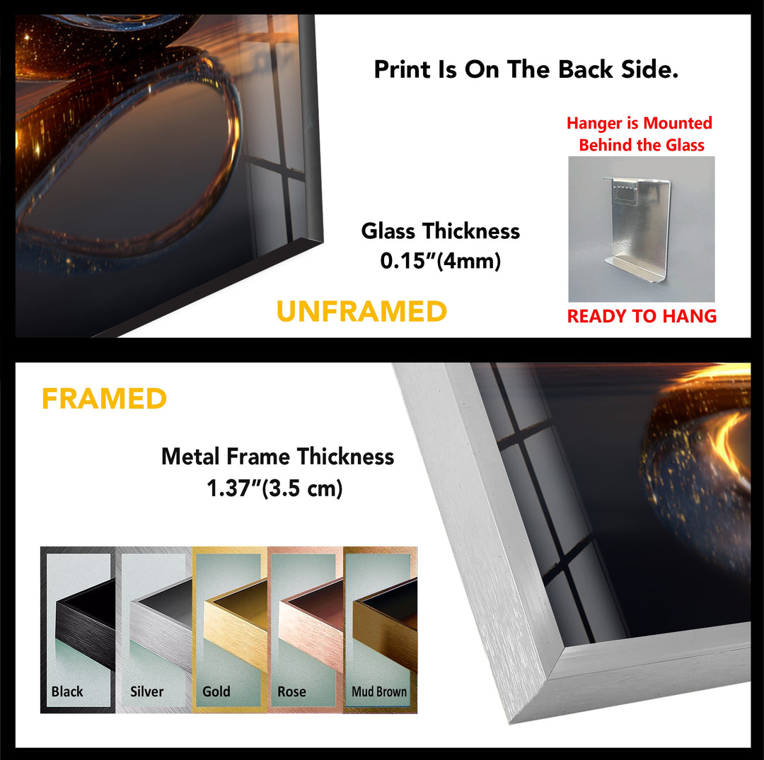 Eternal Horizon Loop – Illuminated Infinity Sculpture Glass Wall Art