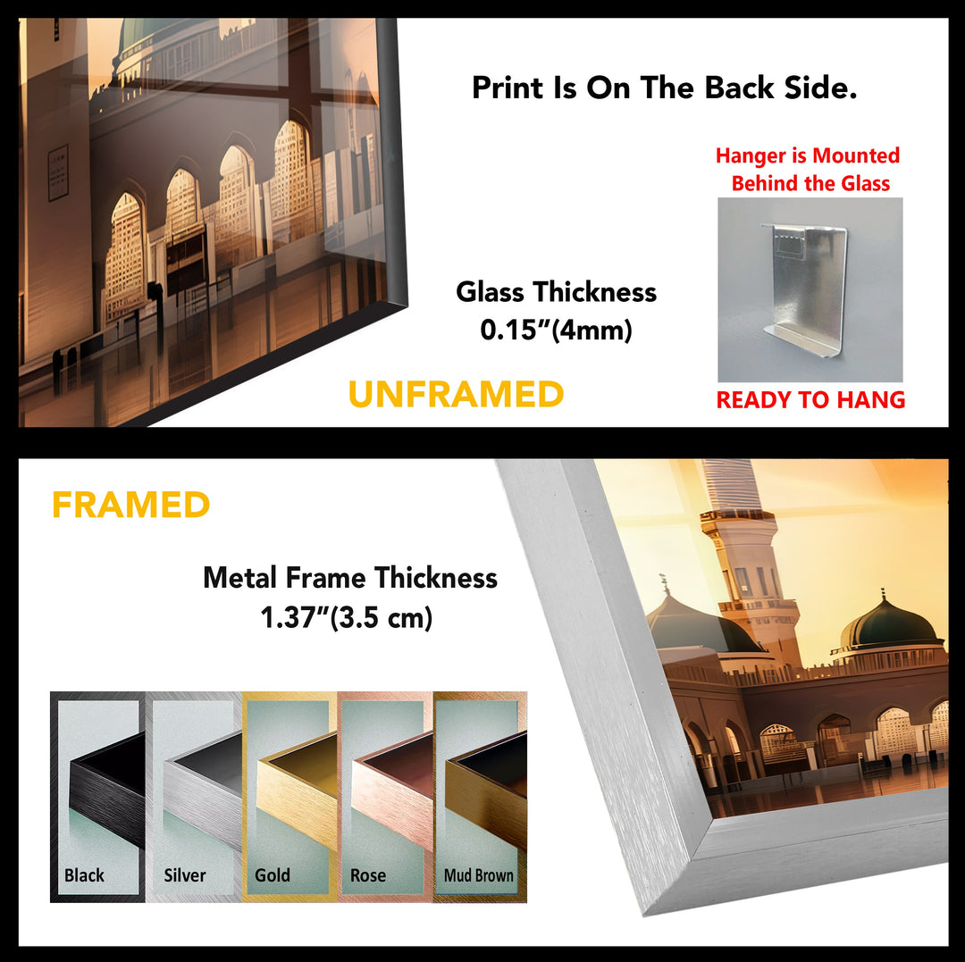 Sacred Dawn – Al-Masjid an-Nabawi Glass Wall Art