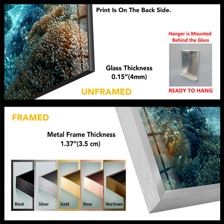 Graceful Voyager – Sea Turtle Underwater Glass Wall Art