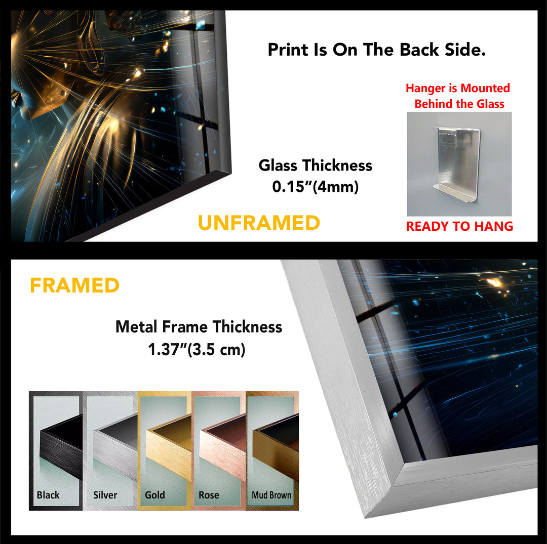 Cosmic Enlightenment – Radiant Buddha Glass Wall Art