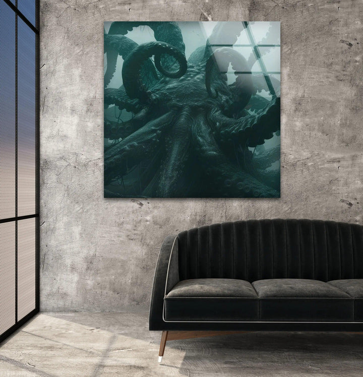 Big Kraken Glass Wall Art glass wall decor, glass wall art decor
