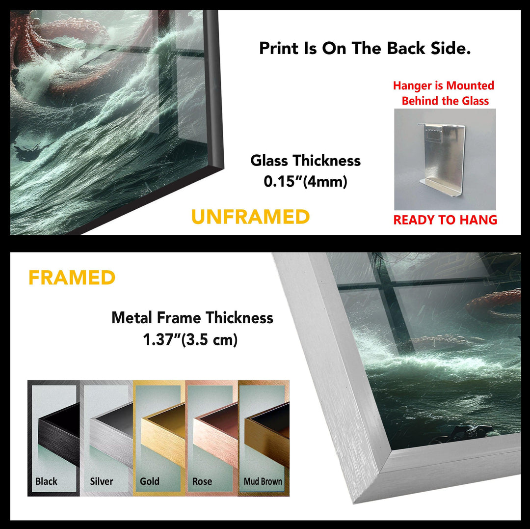 Kraken Tempered Glass Wall Art - MyPhotoStation