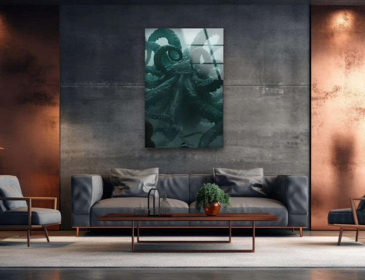 Big Kraken Glass Wall Art custom glass pictures, glass art prints
