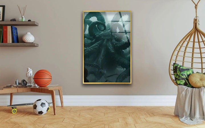 Big Kraken Glass Wall Art glass pictures for Wall, glass prints wall art
