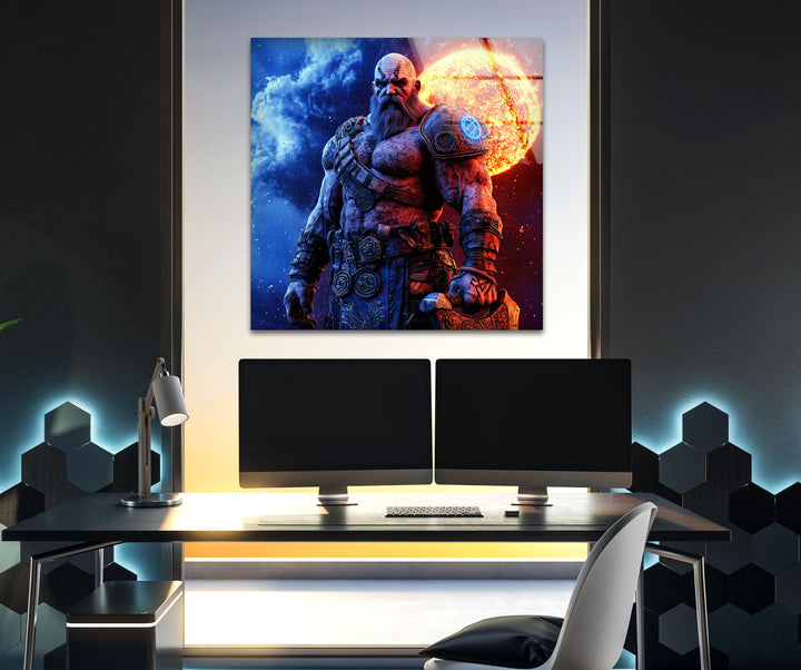 Kratos Glass Wall Art glass art painting, glass art for the Wall
