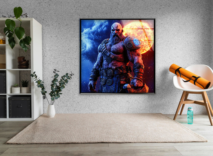 Kratos Glass Wall Art stained glass wall art, stained glass wall decor
