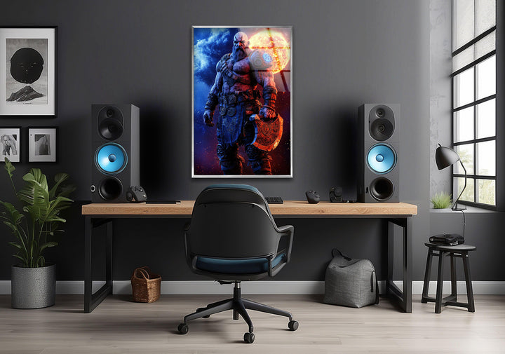 Kratos Glass Wall Art picture on glass wall art, photos printed on glass
