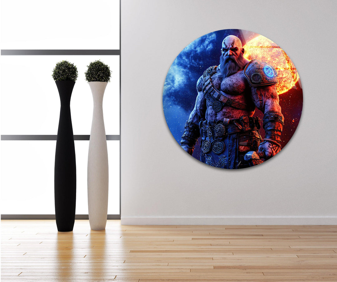 Kratos Glass Wall Art print picture on glass, Tempered Glass Wall Art
