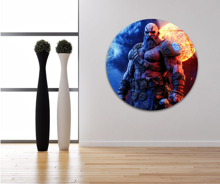 Kratos Glass Wall Art print picture on glass, Tempered Glass Wall Art
