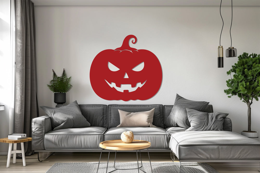 Halloween pumpkin silhouette metal wall décor for haunted theme