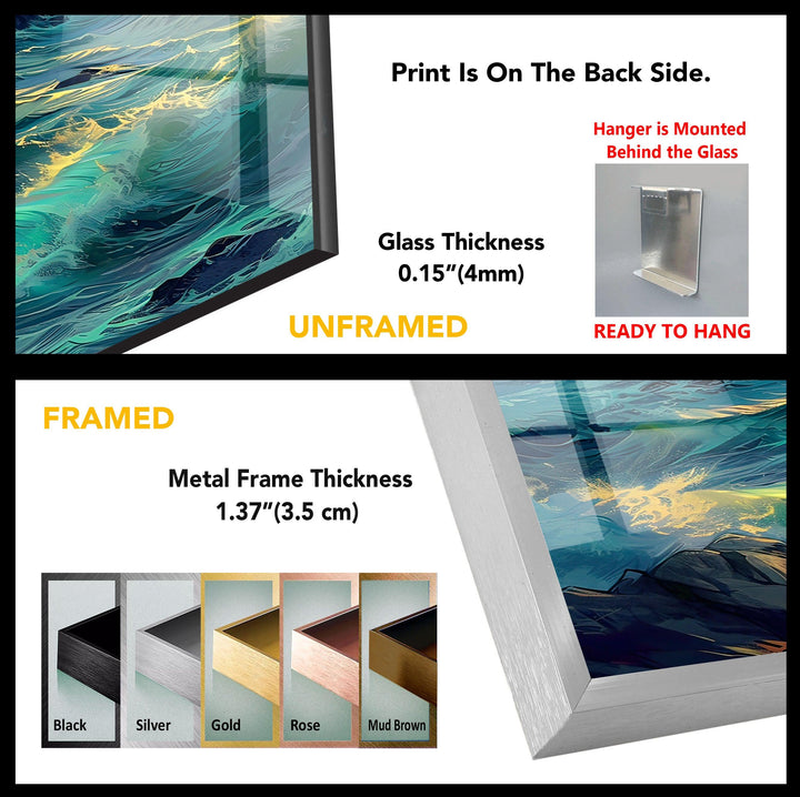 Majestic Lighthouse by the Sea Glass Wall Art – A Coastal Masterpiece