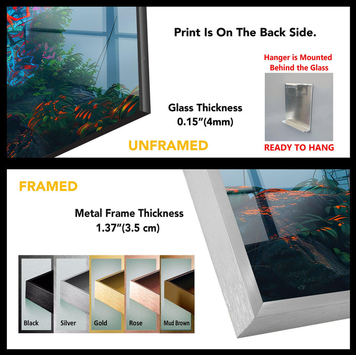 Graffiti Lighthouse Glass Wall Art – A Vibrant Urban Escape
