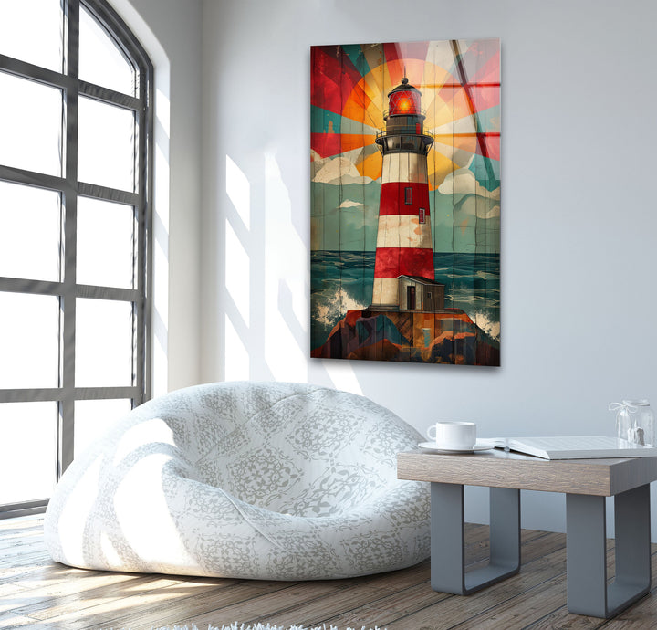 Lighthouse Painting Glass Wall Art glass wall decor, glass wall art decor

