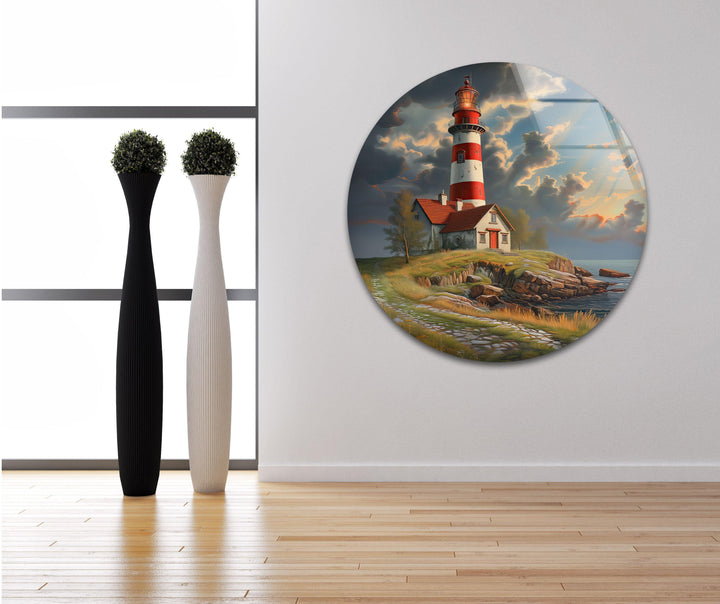 Lighthouse Glass Wall Art photo print on glass, prints on glass wall art

