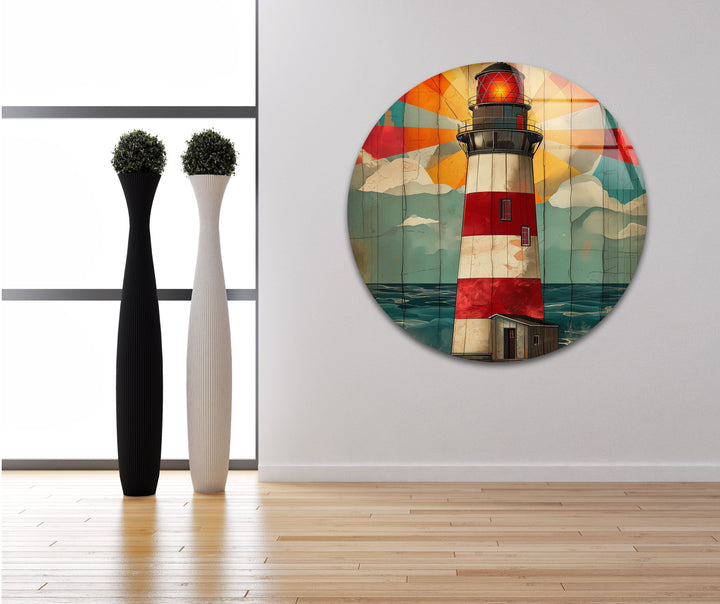 Lighthouse Painting Glass Wall Art stained glass wall art, stained glass wall decor
