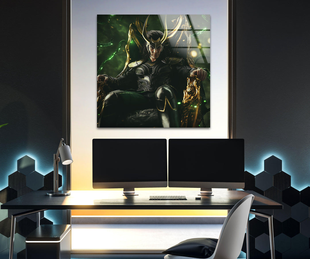 Gold Loki Art Glass Wall Art glass pictures for Wall, glass prints wall art
