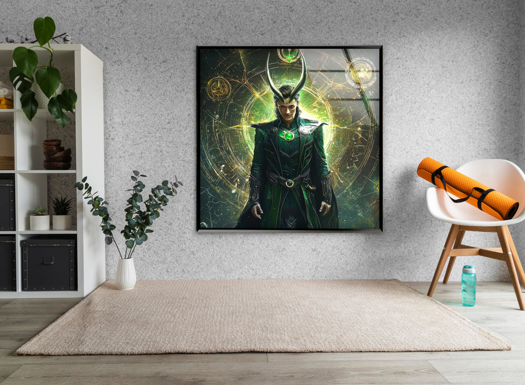 Loki Green Glass Wall Art large glass photo prints, glass wall photos
