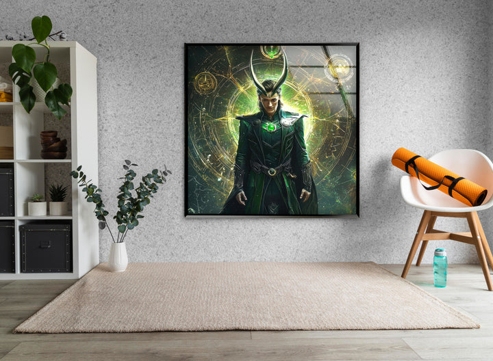 Loki Green Glass Wall Art large glass photo prints, glass wall photos
