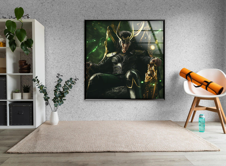 Gold Loki Art Glass Wall Art glass image printing, glass prints from photos
