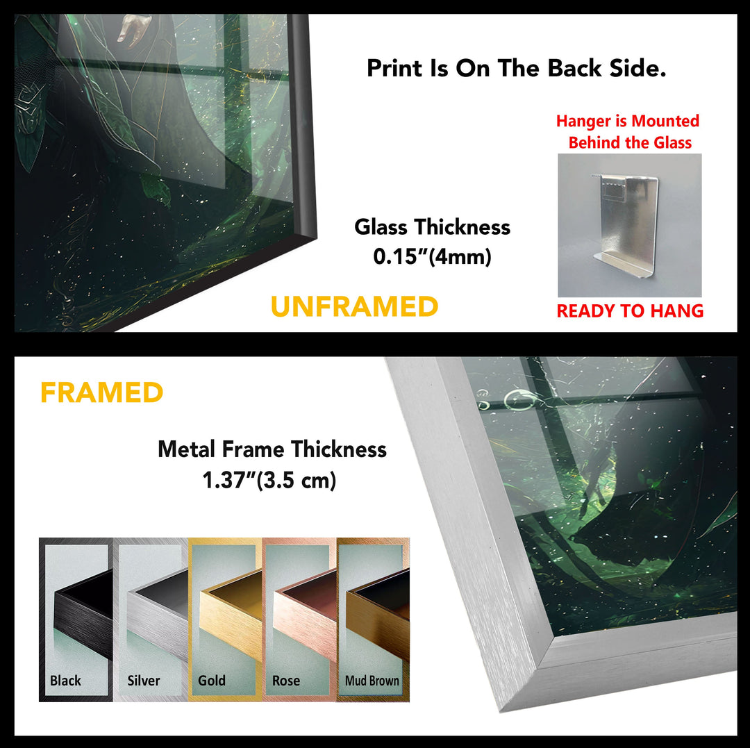 Loki Green Glass Wall Art