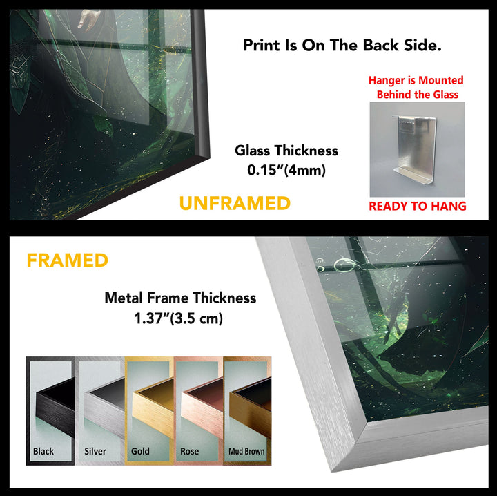 Loki Green Glass Wall Art