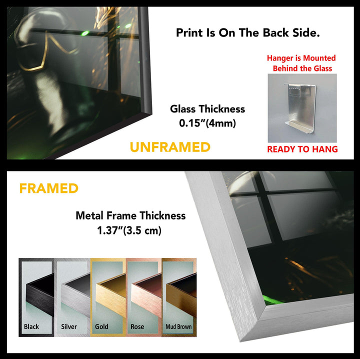Goldfarbene Loki-Kunstglas-Wandkunst
