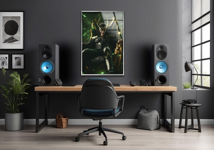 Gold Loki Art Glass Wall Art custom glass pictures, glass art prints
